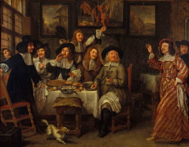 Repas d'artistes Gonzales Coques