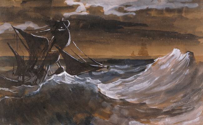 Sailboat on a Raging Sea Théodore Géricault