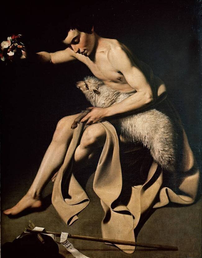 John the Baptist playing with a lamb Fray Juan Bautista Maino