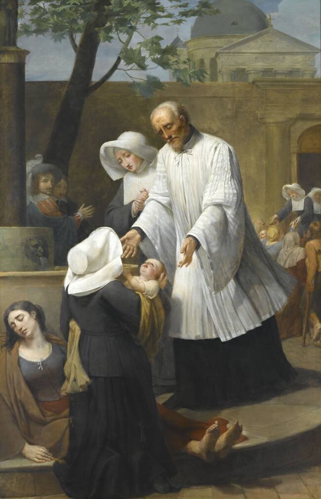 Saint Vincent de Paul soignant les pestiférés Antoine Jean Joseph Ansiaux