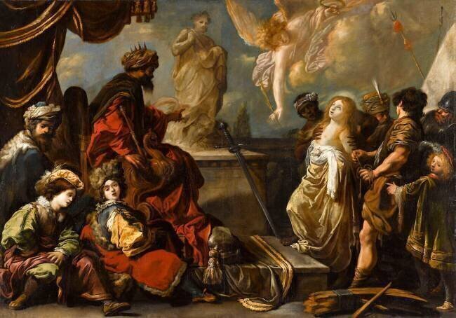 Sainte Catherine refuse de sacrifier aux idoles Claude Vignon