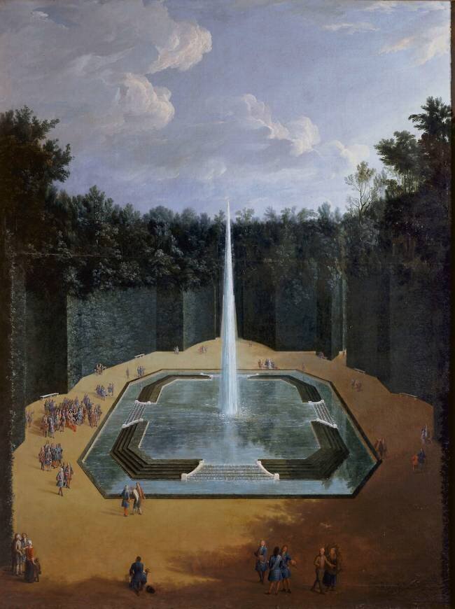 Vue du bosquet de la Fontaine de l'Obélisque dans les jardins de Versailles Pierre Denis Martin