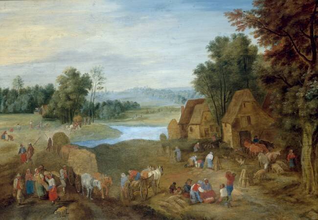 Scène de moissons Théobald Michau