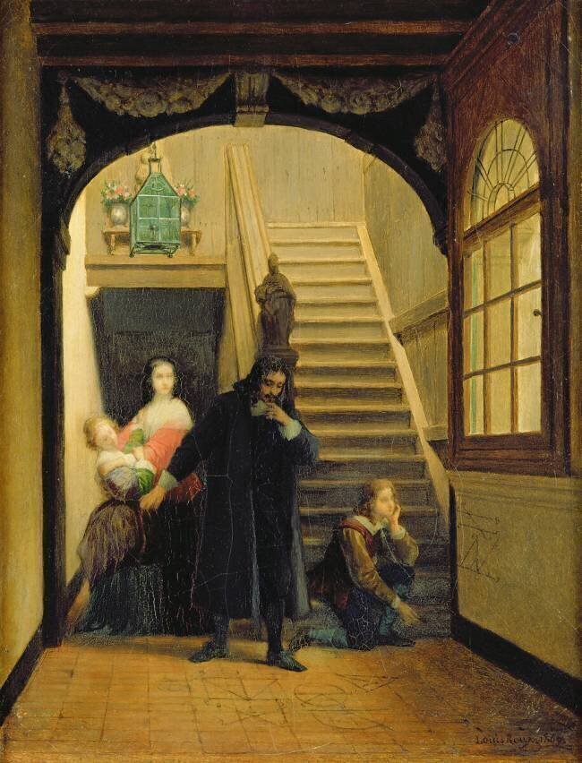 Scene from the Youth of Blaise Pascal Louis Hector Leroux