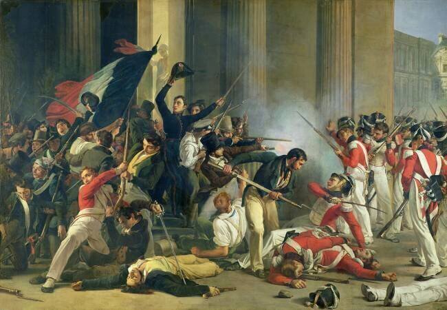Scene of the 1830 Revolution at the Louvre Jean-Louis Bézard