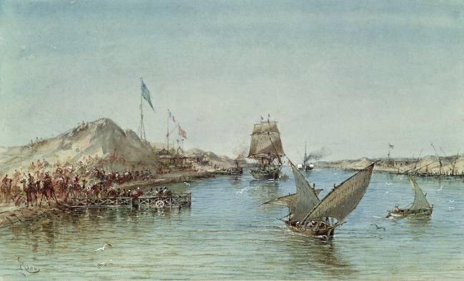 Shipping on the Suez Canal Edouard Riou