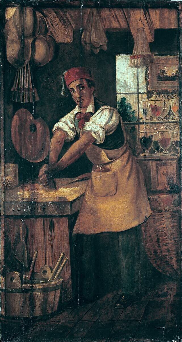 Shop sign for a paint seller French School