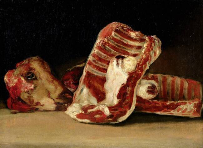 Still life of Sheep's Ribs and Head Francisco de Goya