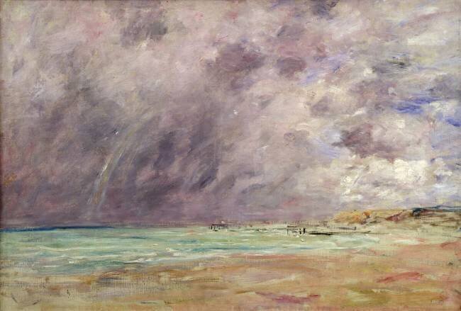Stormy skies over the estuary at Le Havre Eugène Boudin