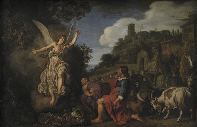 The Angel Raphael Takes Leave of Old Tobit and his Son Tobias Pieter Lastman