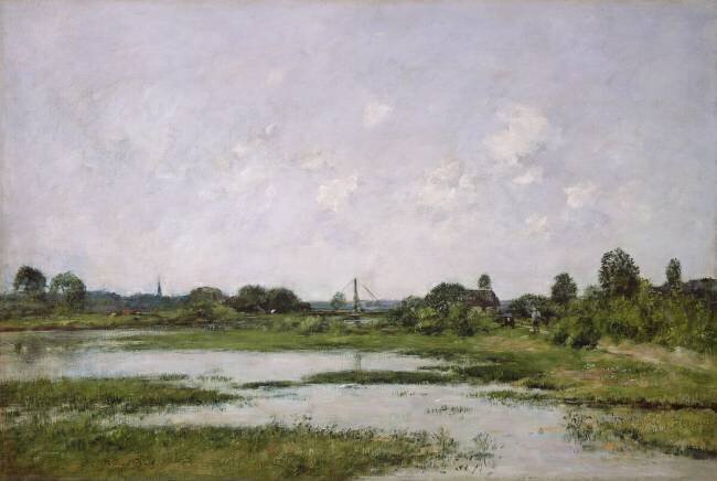 The banks of the river Touques at Trouville during the spring tides Eugène Boudin