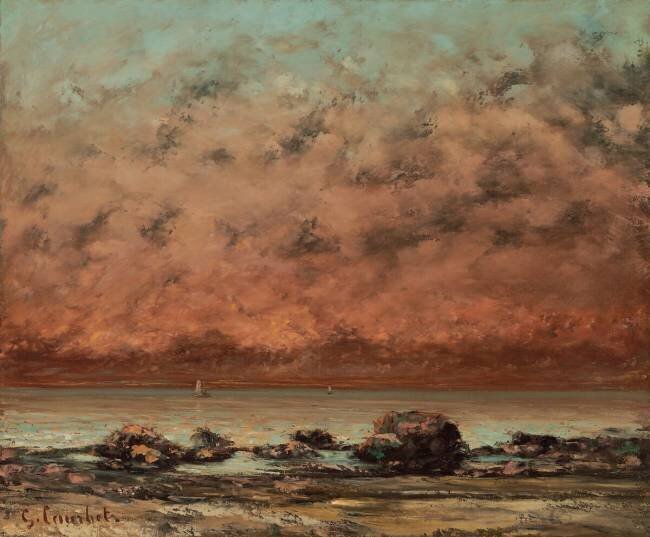 The Black Rocks at Trouville Gustave Courbet