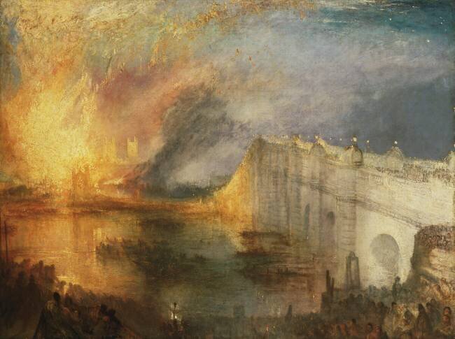 The Burning of the Houses of Lords and Commons, 16th October 1834  Joseph Mallord William Turner