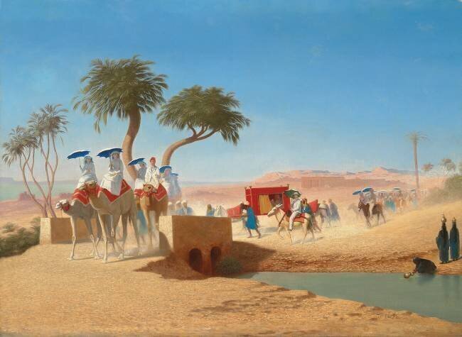 The Empress Eugenie Visiting the Pyramids Charles-Théodore Frère