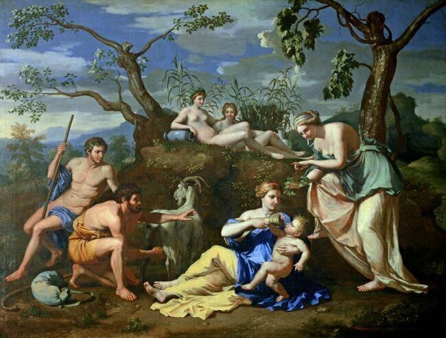 The Feeding of the Child Jupiter Nicolas Poussin