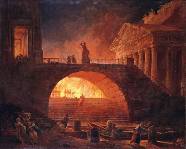 The Fire of Rome Hubert Robert