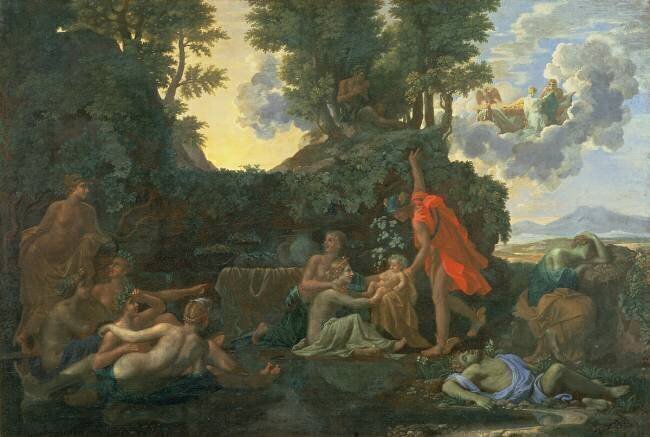 The Infant Bacchus Entrusted to the Nymphs of Nysa Nicolas Poussin