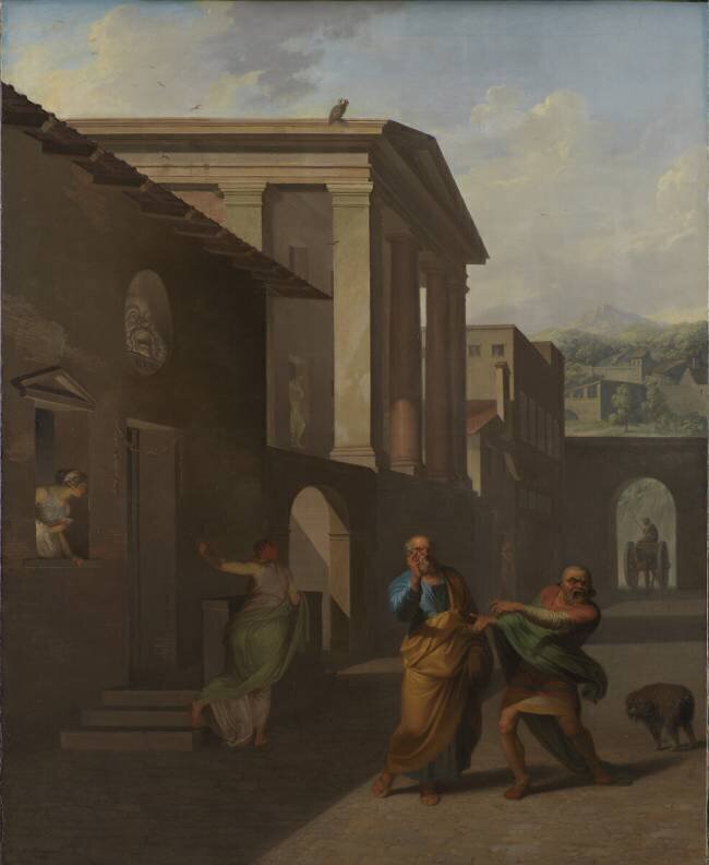 The Midwife Taking Leave of the girl from Andros Nicolai Abraham Abildgaard