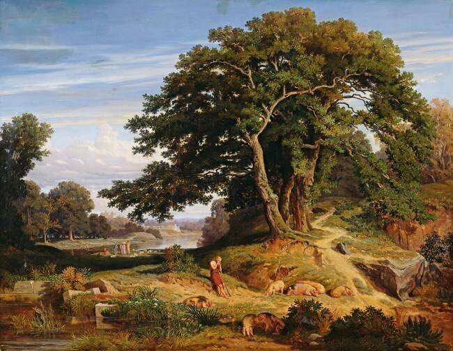The Prodigal Son Watching the Swine Charles Joseph Lecointe