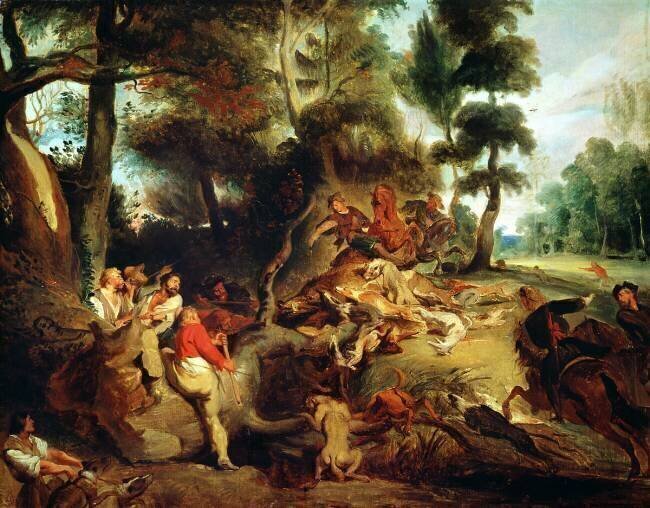 The Wild Boar Hunt Eugène Delacroix