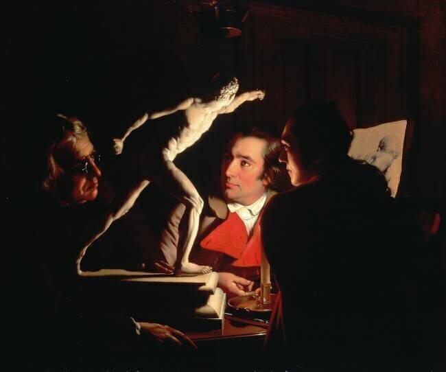 Three Persons Viewing the Gladiator by Candlelight Joseph Wright of Derby