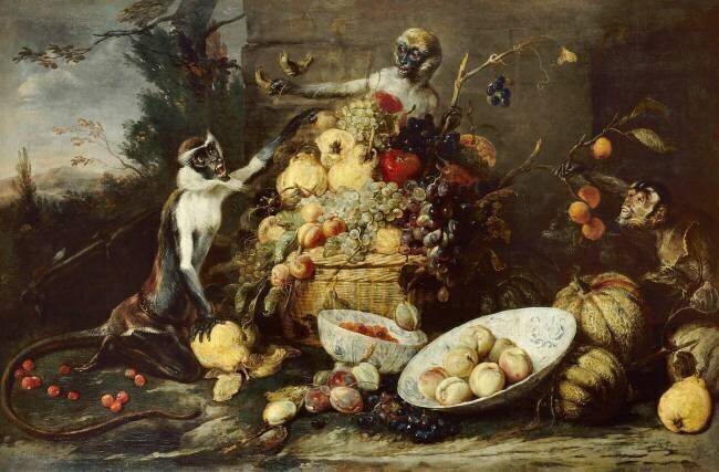 Trois singes voleurs de fruits Frans Snyders