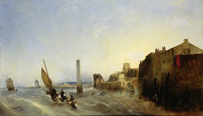 View of Napoleon Quay at Cherbourg Jean Louis Petit