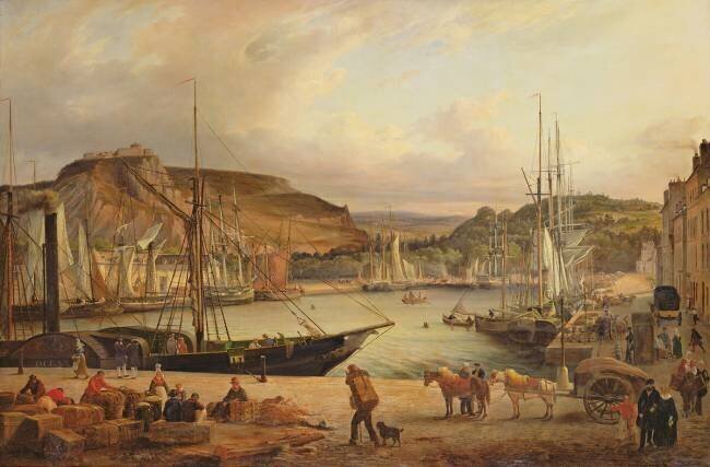 View of the commercial port at Cherbourg Theodore Deslinieres