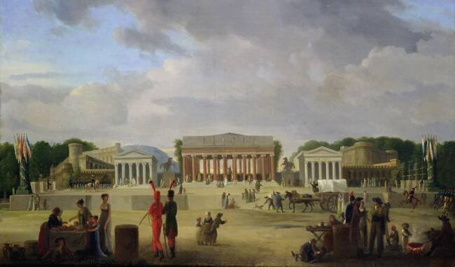 View of the Grand Theatre Constructed in the Place de la Concorde for the Fete de la Paix Jean-Baptiste-Louis Cazin