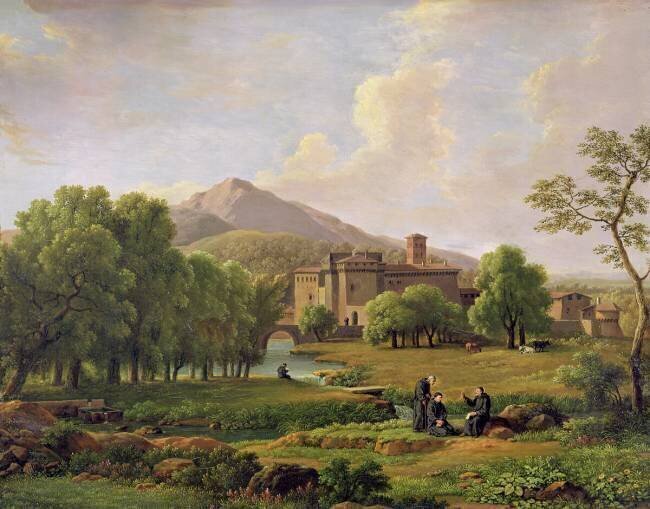 View of the Grottaferrata Monastery Jean-Joseph-Xavier Bidauld
