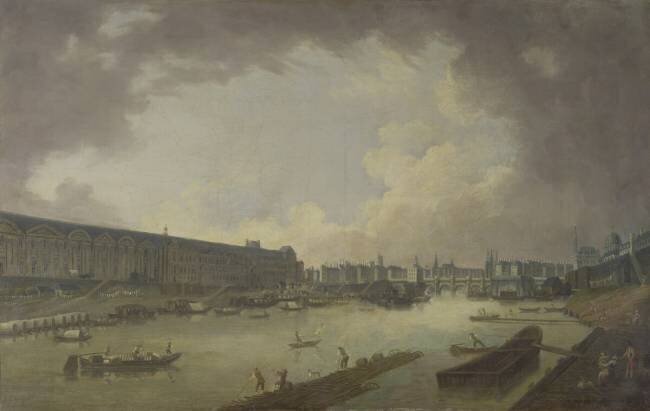 View of the Pont Neuf and the Galeries du Louvre from the Pont Royal Pierre-Antoine Demachy