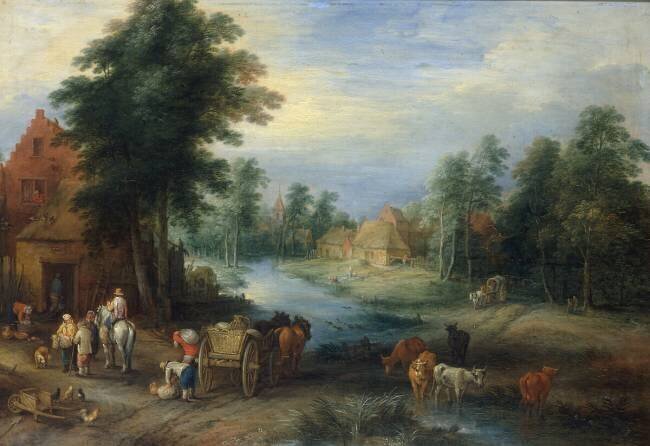 Village Landscape Théobald Michau