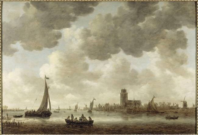 Vue de Dordrecht en aval de la Grote Kerk Jan van Goyen
