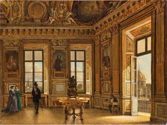 Vue de la galerie d'Apollon du Louvre, côté Seine Victor Duval