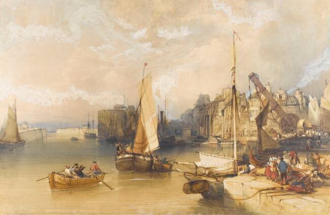 Vue de l'intérieur du port du Havre William Callow