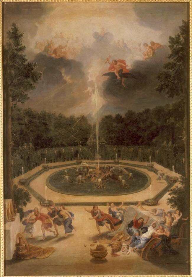 Vue du Bassin de l'Encelade, avec le festin de Lycaon Jean Cotelle the Younger