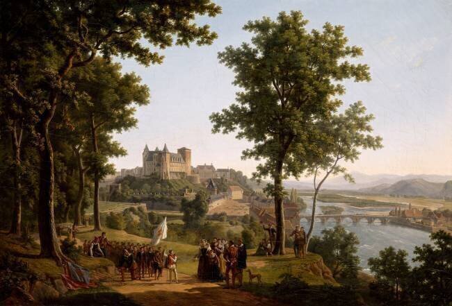Vue du château de Pau prise du grand parc Alexandre-Louis Millin du Perreux
