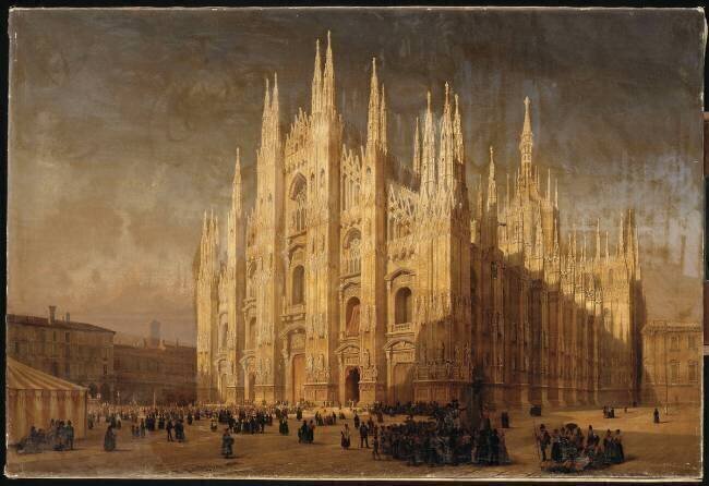 Vue du Dôme de Milan Eugène Latteux