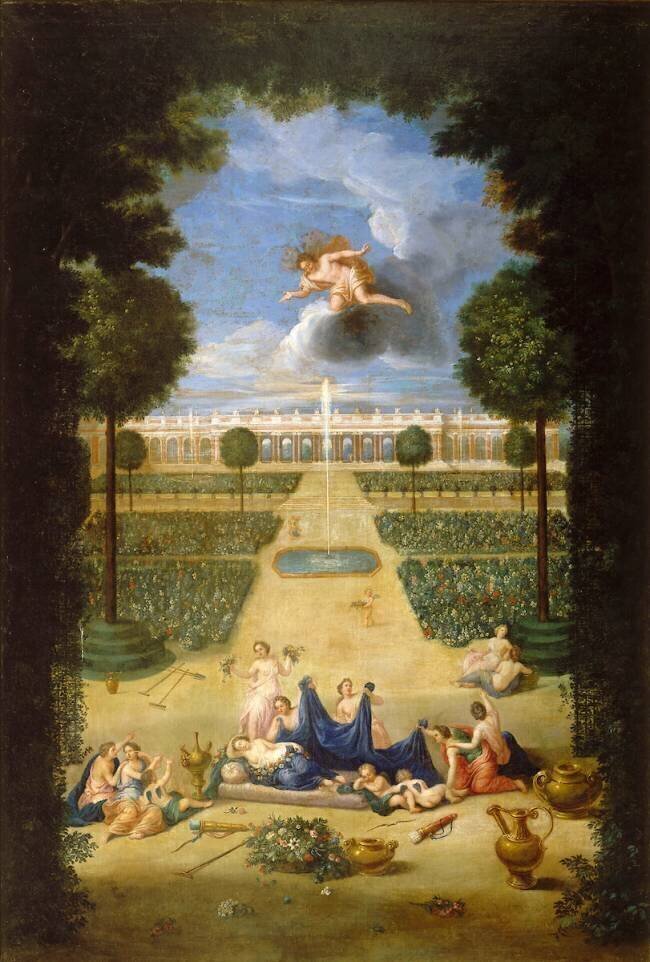 Vue du Grand Trianon prise des parterres, avec Flore et Zéphyr Jean Cotelle the Younger