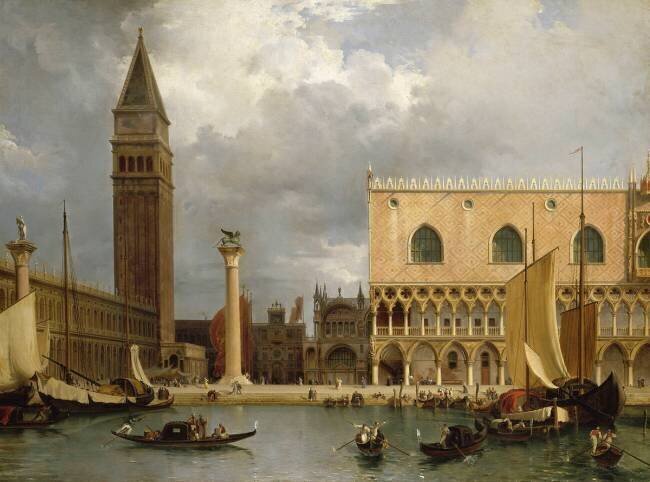 Vue d'une partie du palais ducal et de la Piazzetta à Venise Lancelot-Théodore Turpin de Crissé