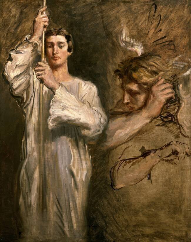 Young Man Holding a Cross Théodore Chasseriau