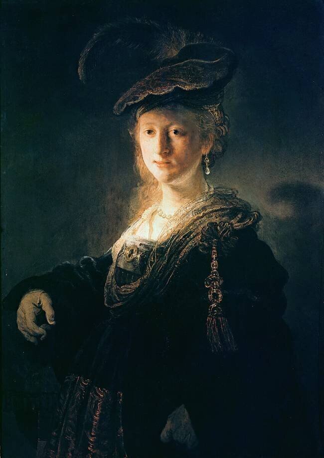 Young Woman in Fancy Dress Rembrandt