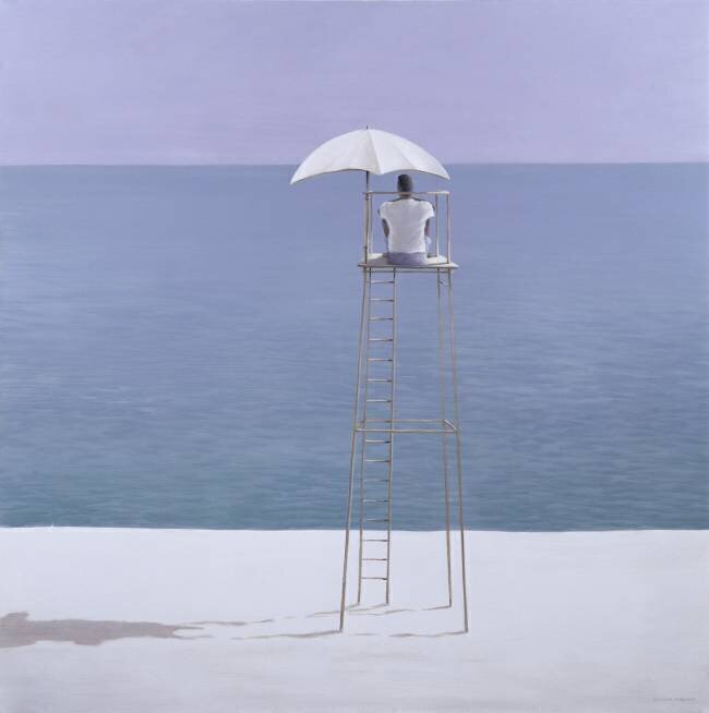 Beach guard Lincoln Seligman