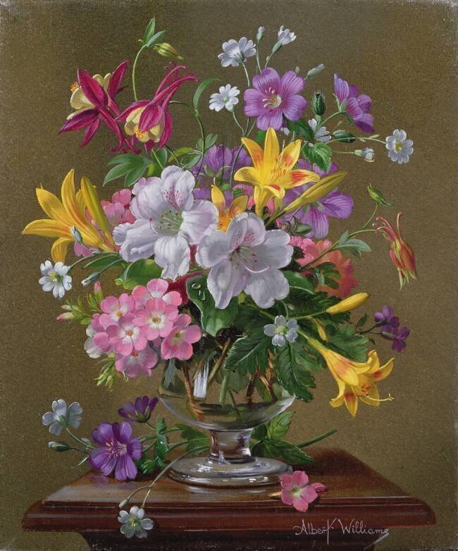 Summer arrangement in a glass vase Albert Williams