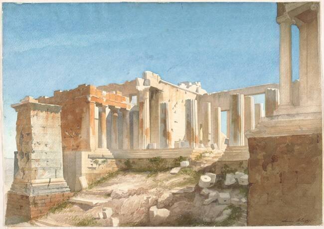Album de Grèce, Athènes, monuments de l'acropole, Propylées : vue générale prise de l'ouest Louis Boitte
