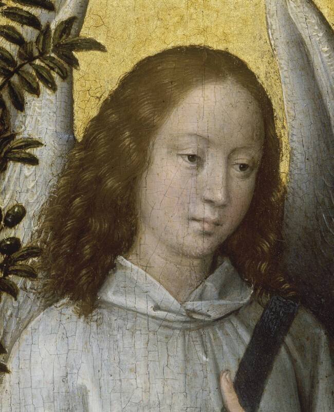 Ange tenant un rameau d'olivier Hans Memling