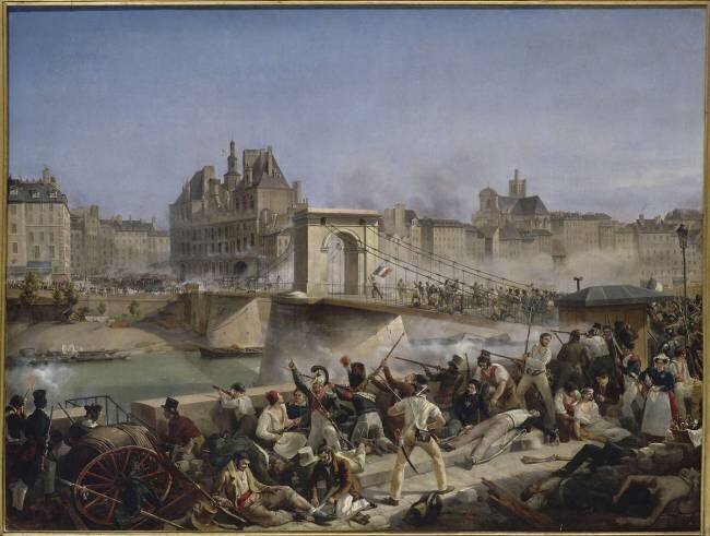 Attaque de l'hôtel de ville de Paris et combat du pont d'Arcole, le 28 juillet 1830 Amédée Bourgeois