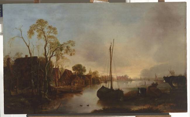Bord d'un canal en Hollande Aert van der Neer