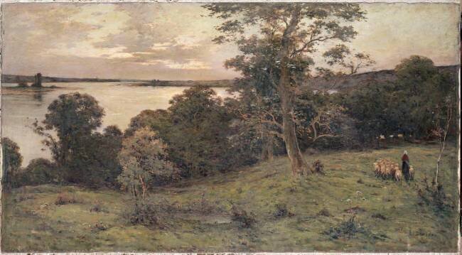 Bords de Loire au soleil couchant Léon-Eugène Dambeza