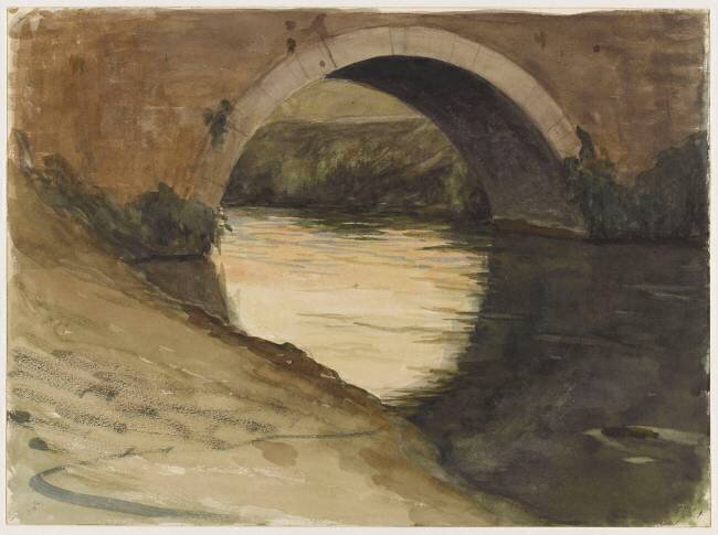 Campagne romaine : arche de pont sur le Tibre Ernest Hébert